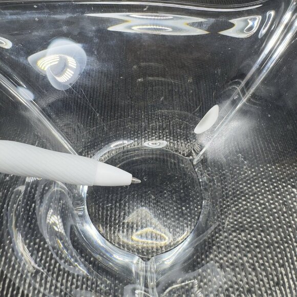 Daum France Clear Glass Crystal Free Form French Glass Dish Bowl Vintage Signed - Picture 4 of 16